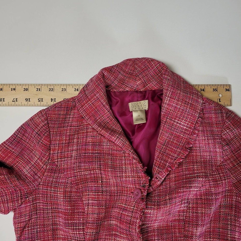 EUC Sigrid Olsen Silk Pink Tweed Blazer - Picture 14 of 15